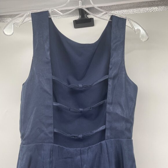 Lulus Womens Sleeveless Sheath Dress Ladder Bow Back Navy Size Small New - Picture 6 of 10